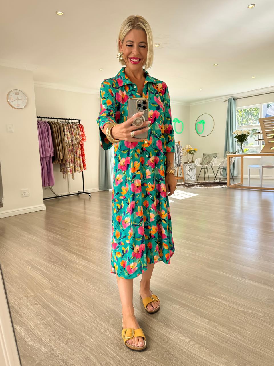 Raglan Shirt Dress - Magic Garden print - Image 4