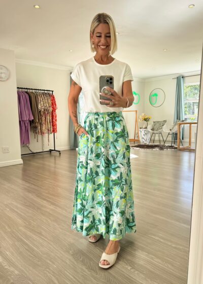 Maxi Skirt - Breezy Leaf print