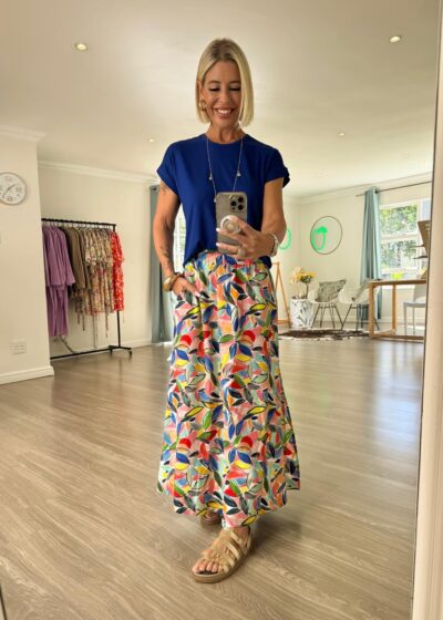 Maxi Skirt - Vibrant Botanical print