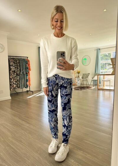 Joggers - Indigo Blue Floral Print