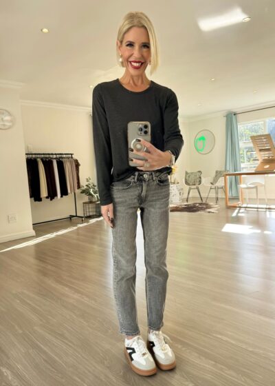 Round Neck Tee - Charcoal Melange